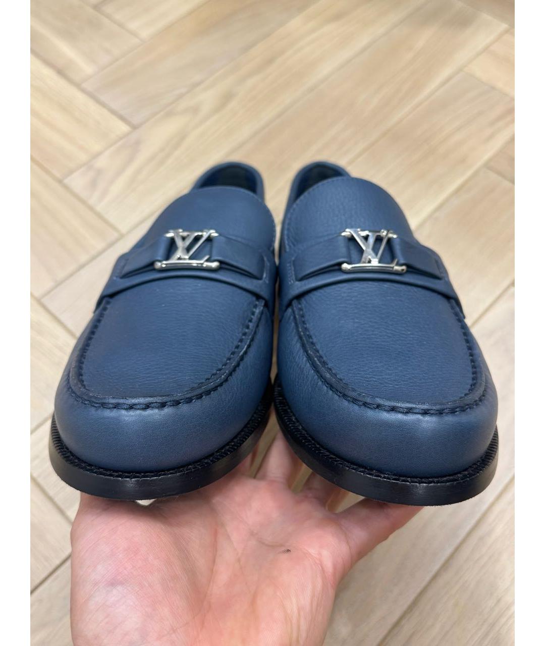 LOUIS VUITTON Темно-синие кожаные туфли, фото 3