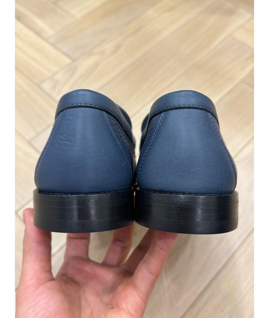 LOUIS VUITTON Темно-синие кожаные туфли, фото 4