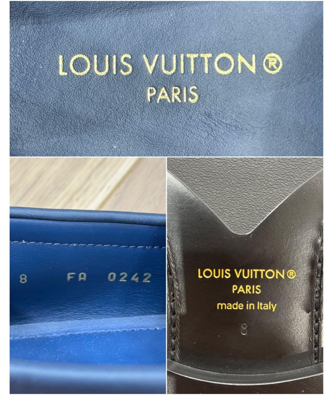 LOUIS VUITTON Темно-синие кожаные туфли, фото 8