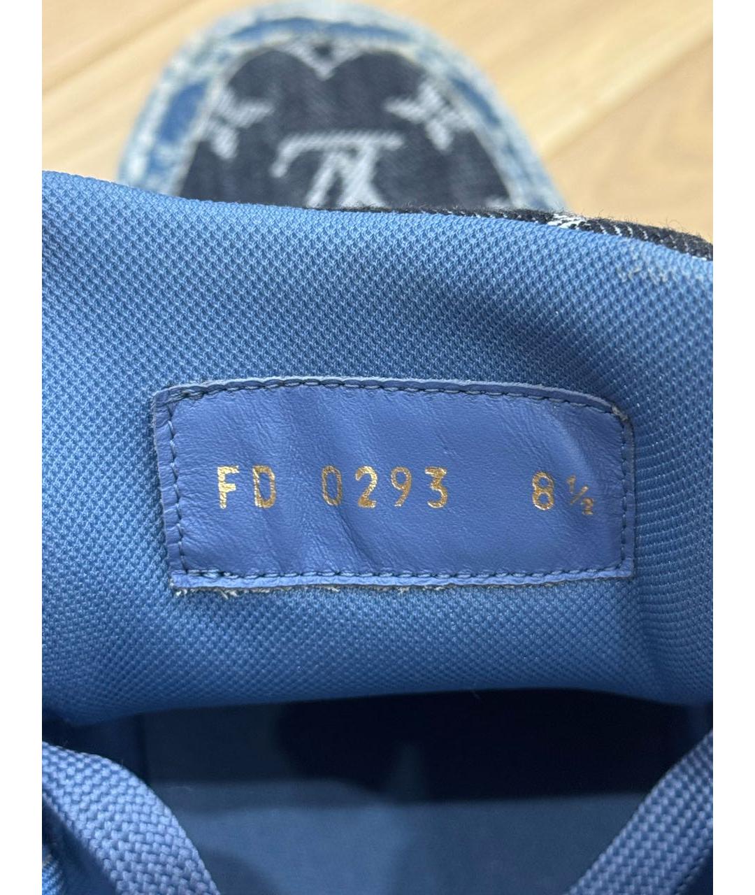 LOUIS VUITTON Темно-синие текстильные низкие кроссовки / кеды, фото 6