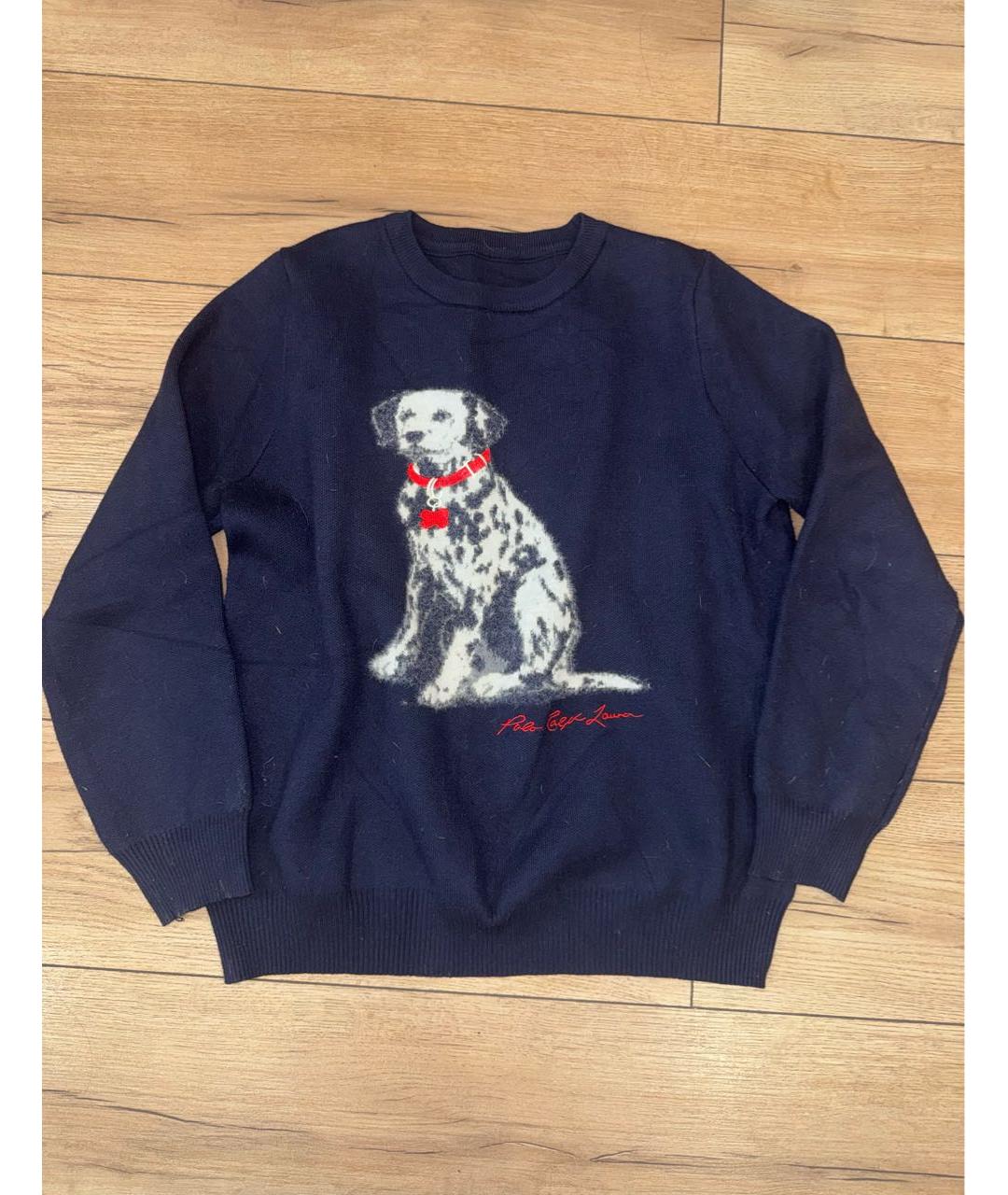 POLO RALPH LAUREN Темно-синий хлопковый джемпер / свитер, фото 5