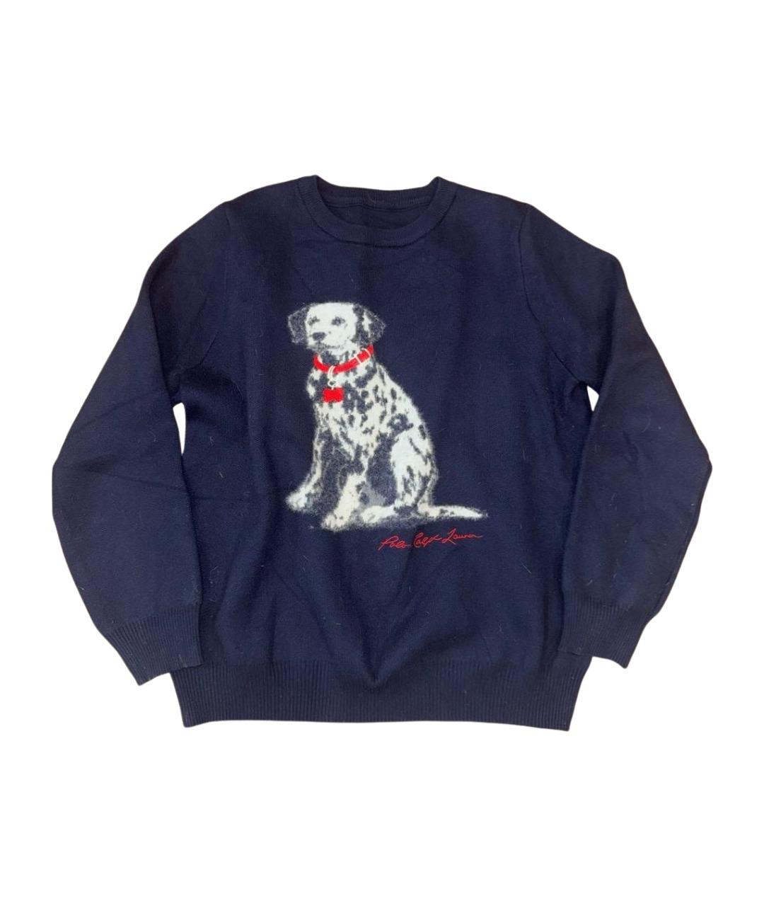 POLO RALPH LAUREN Темно-синий хлопковый джемпер / свитер, фото 1