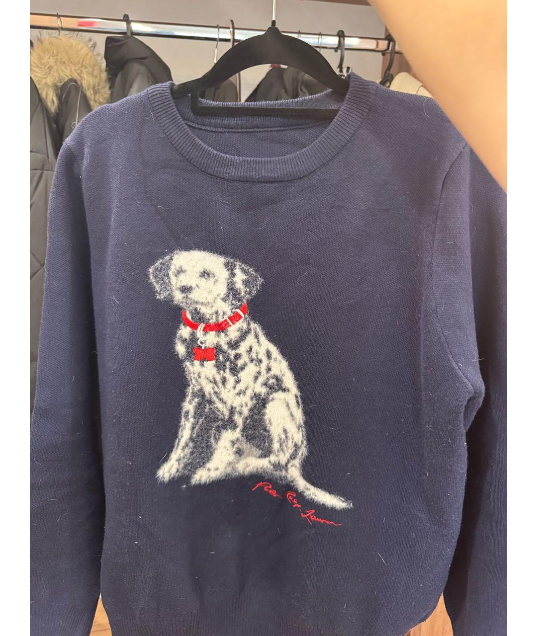 POLO RALPH LAUREN Темно-синий хлопковый джемпер / свитер, фото 3