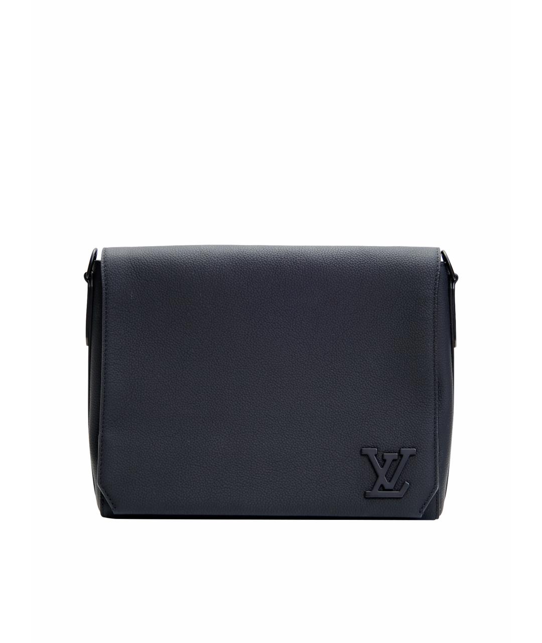 LOUIS VUITTON Черная кожаная барсетка, фото 1