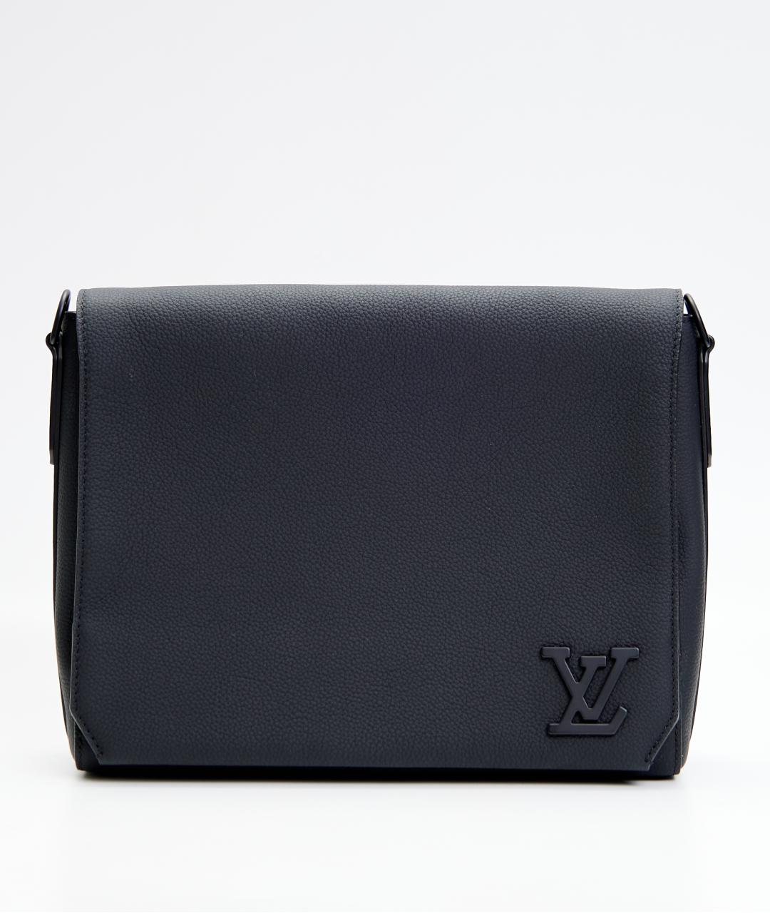 LOUIS VUITTON Черная кожаная барсетка, фото 6