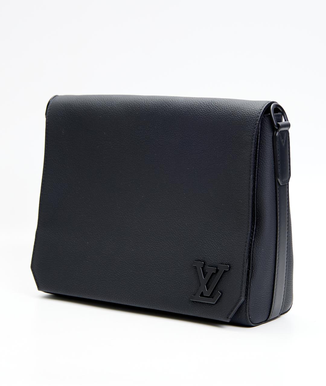 LOUIS VUITTON Черная кожаная барсетка, фото 2
