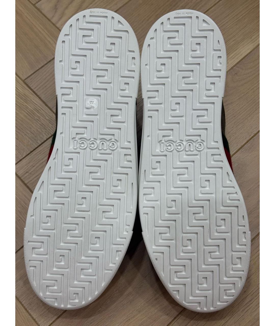 GUCCI Хаки низкие кроссовки / кеды, фото 8