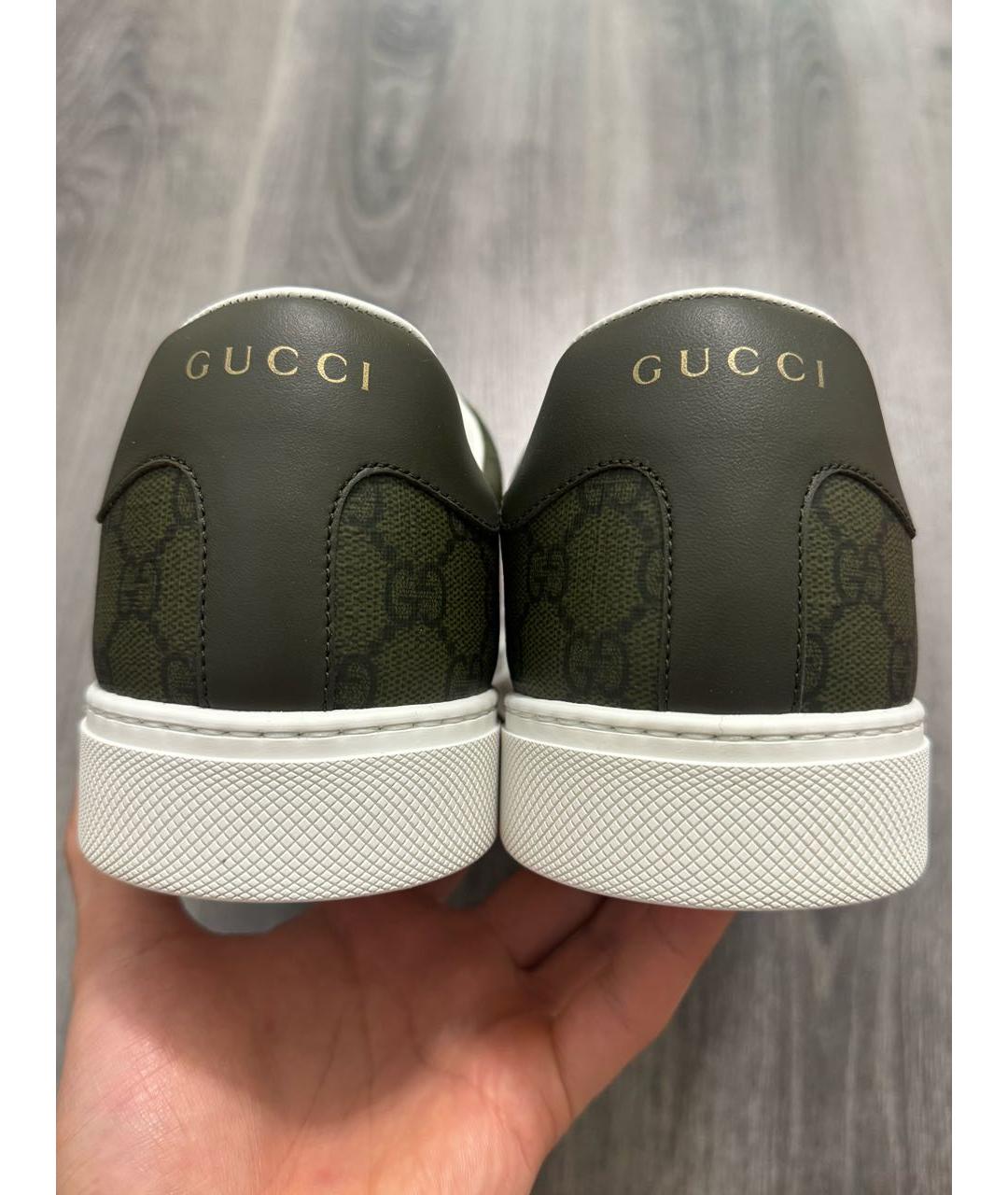 GUCCI Хаки низкие кроссовки / кеды, фото 4