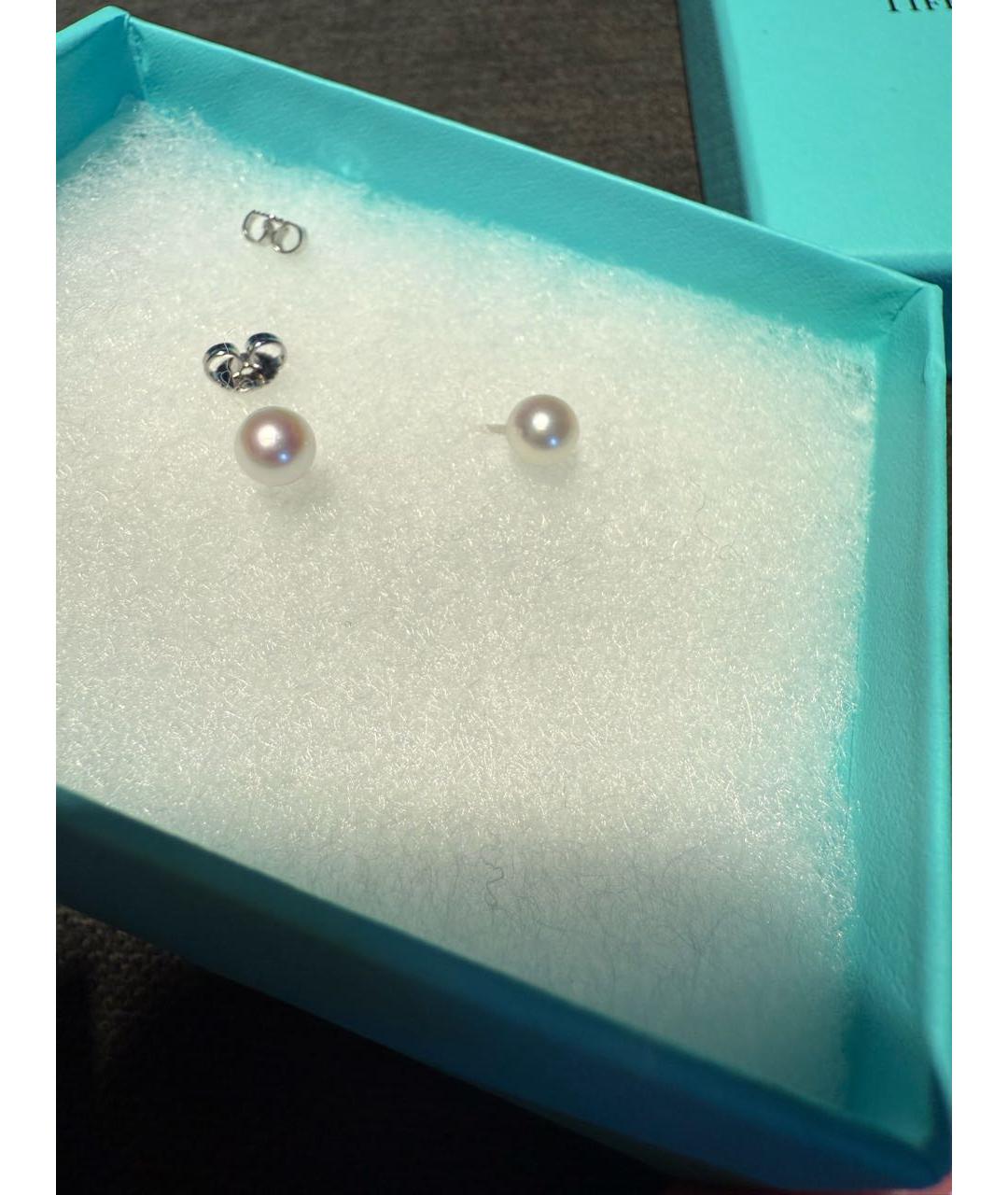TIFFANY&CO Белые серьги из белого золота, фото 4