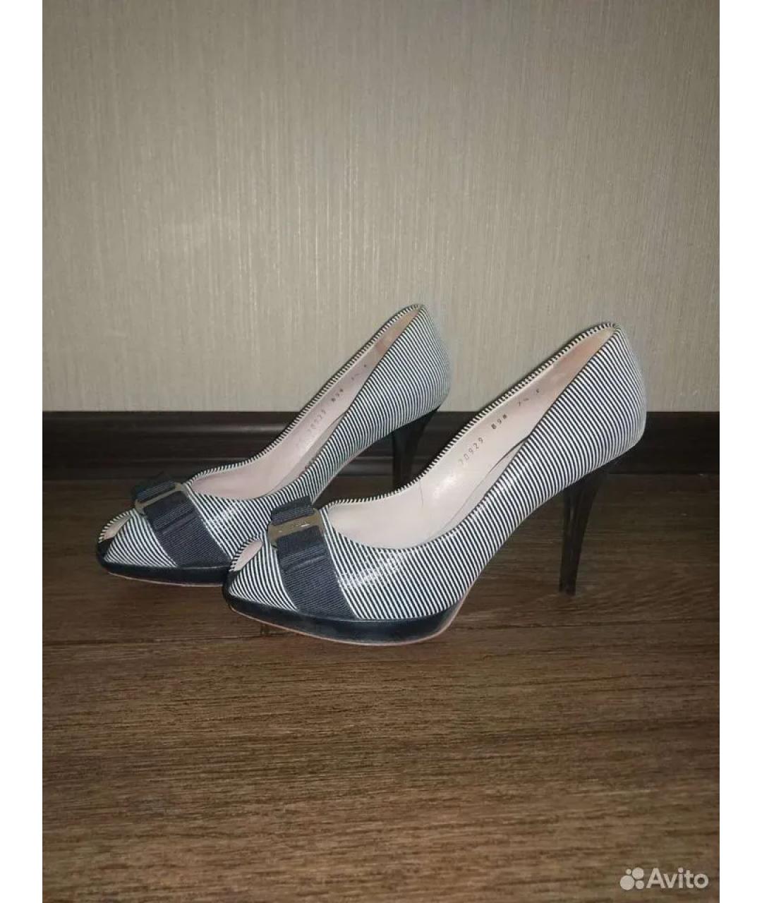 FERRAGAMO Синие кожаные туфли, фото 8