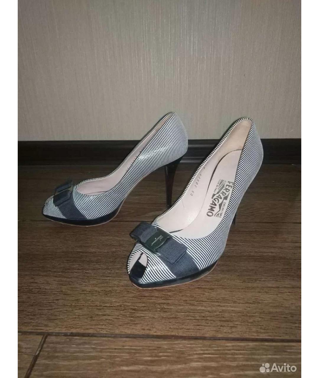 FERRAGAMO Синие кожаные туфли, фото 2