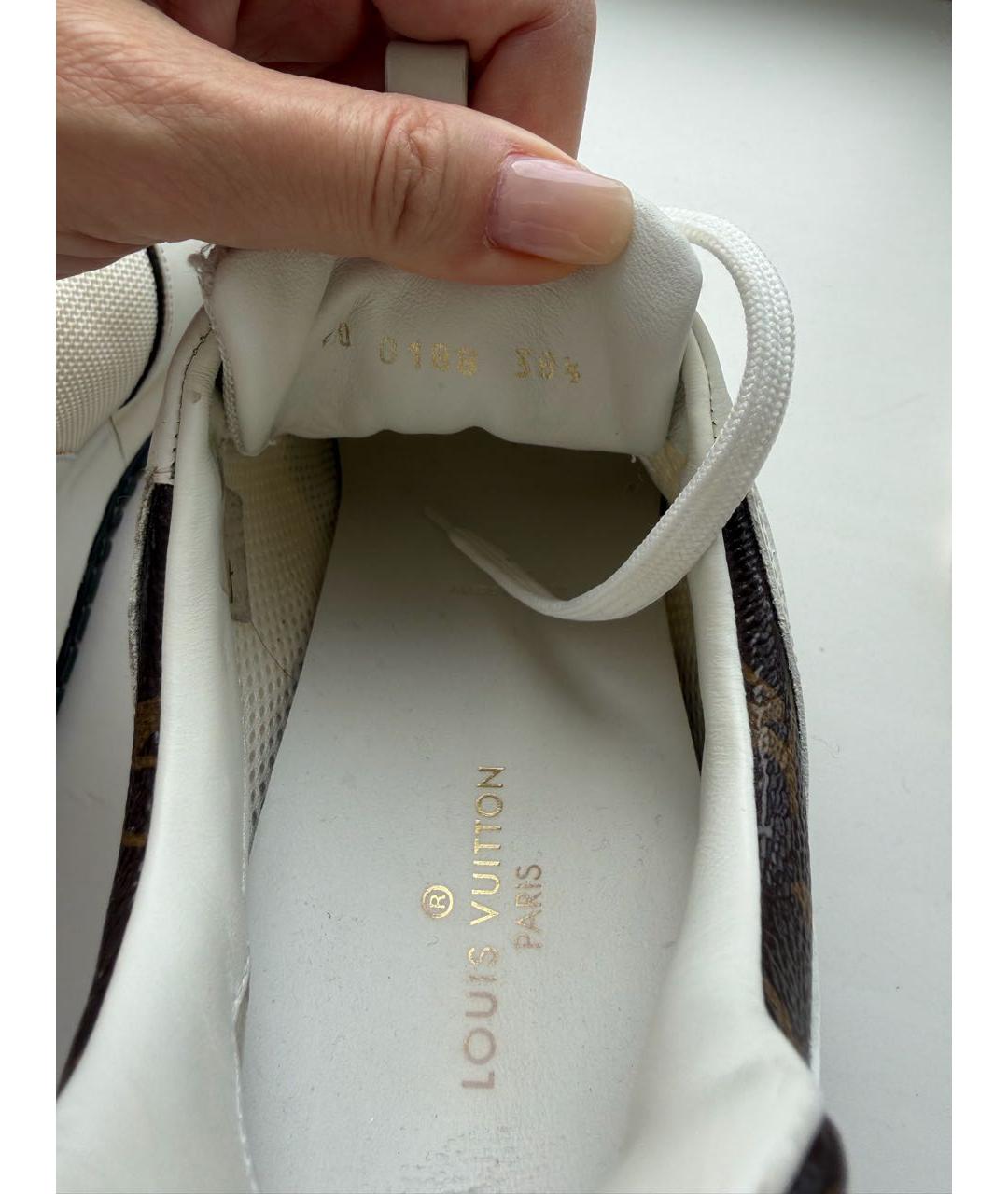 LOUIS VUITTON Белые кожаные кроссовки, фото 6