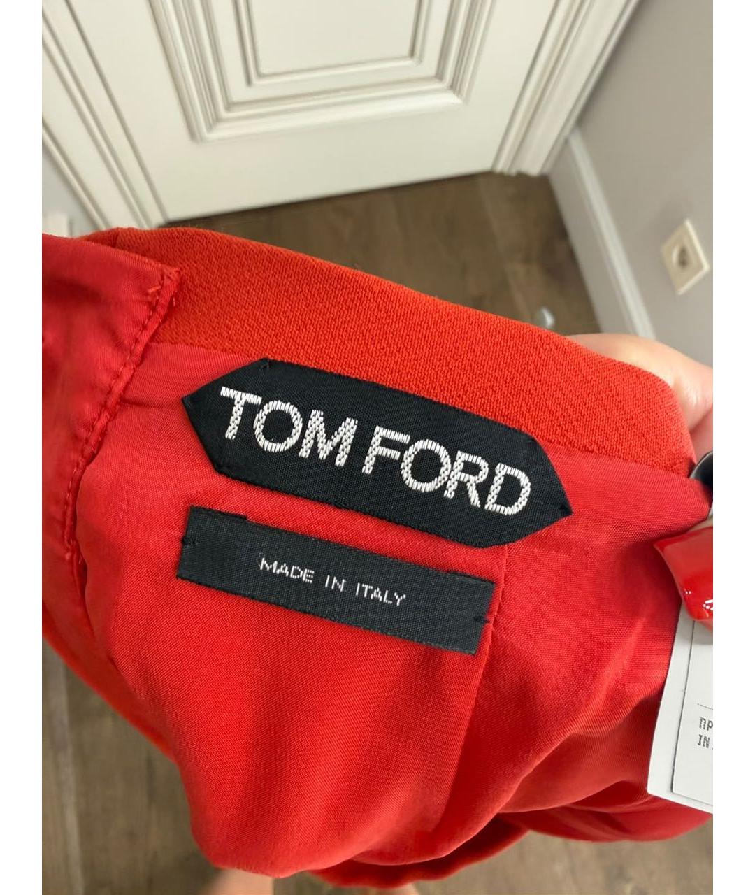 TOM FORD Красная вискозная юбка миди, фото 2