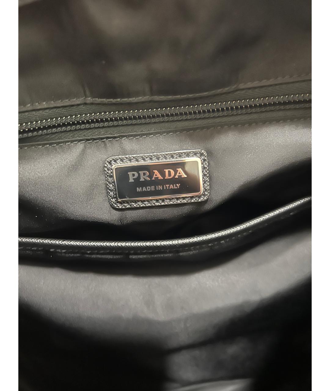 PRADA Черный нейлоновый рюкзак, фото 6
