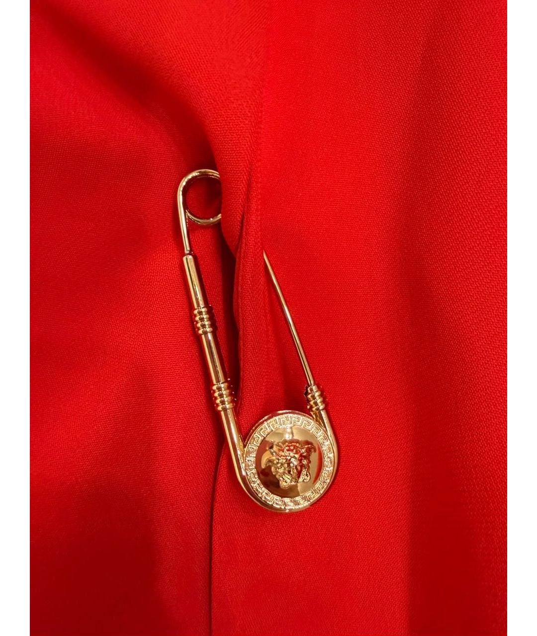 VERSACE Красная вискозная юбка мини, фото 5