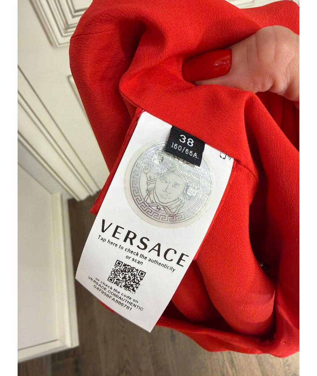 VERSACE Красная вискозная юбка мини, фото 4