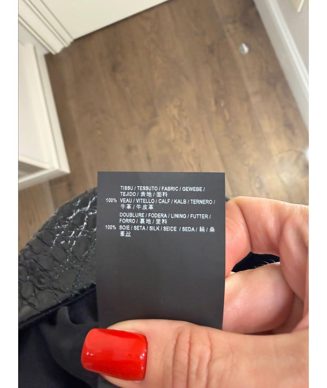 SAINT LAURENT Черная кожаная юбка мини, фото 6
