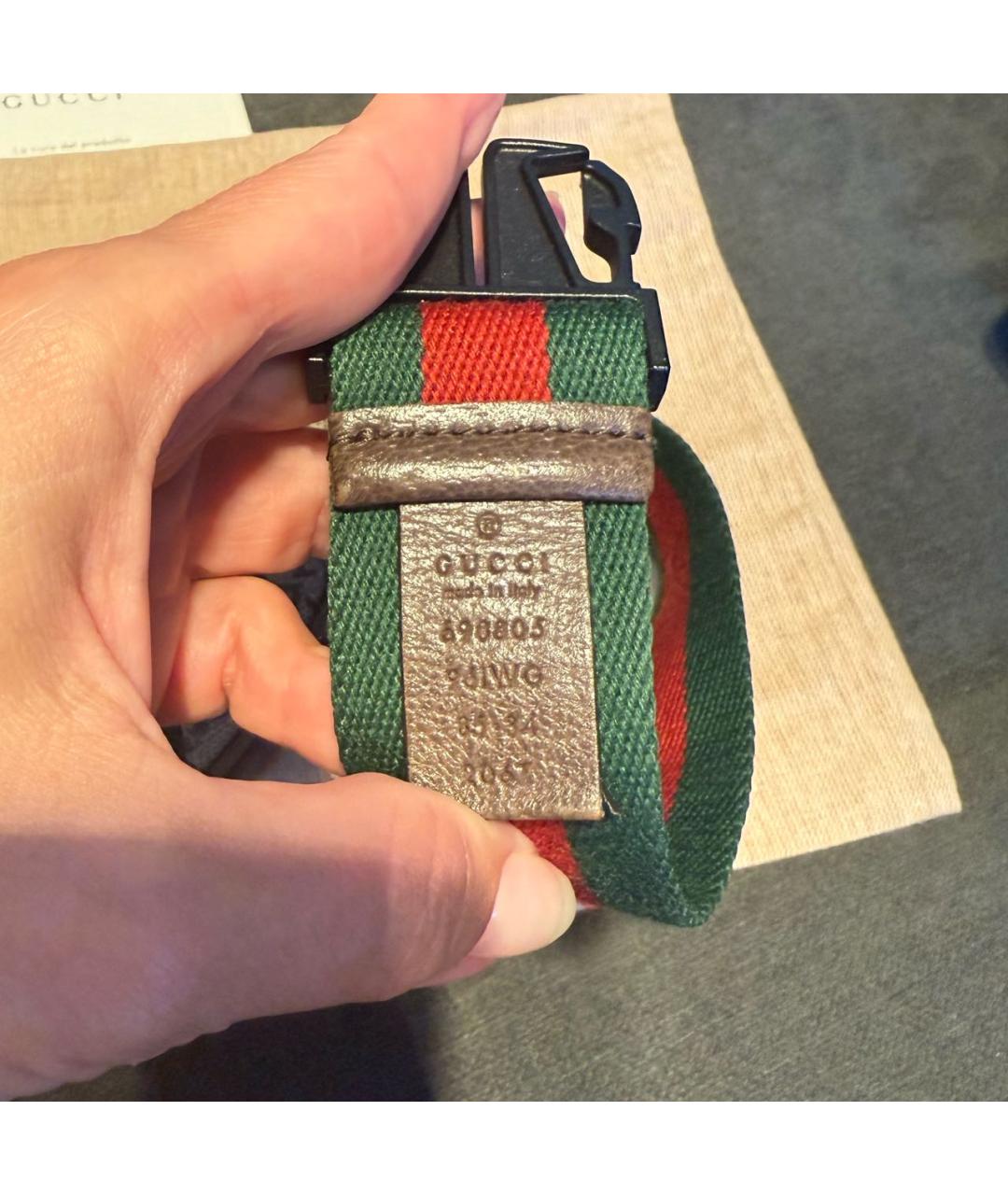 GUCCI Коричневая кожаная поясная сумка, фото 6