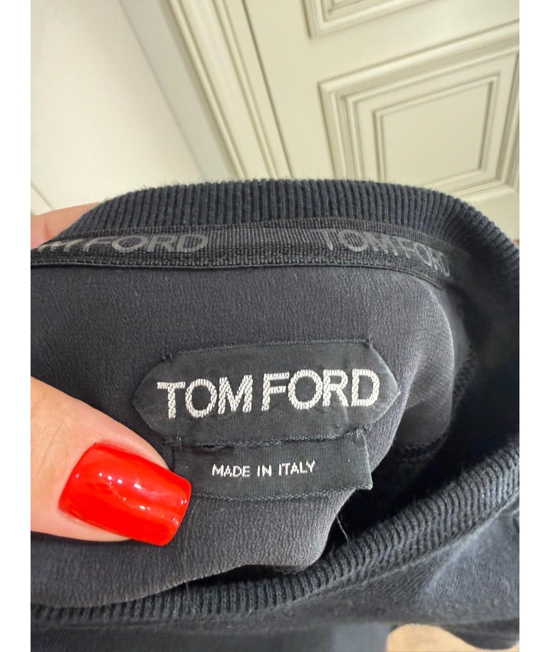 TOM FORD Черный хлопковый джемпер / свитер, фото 2