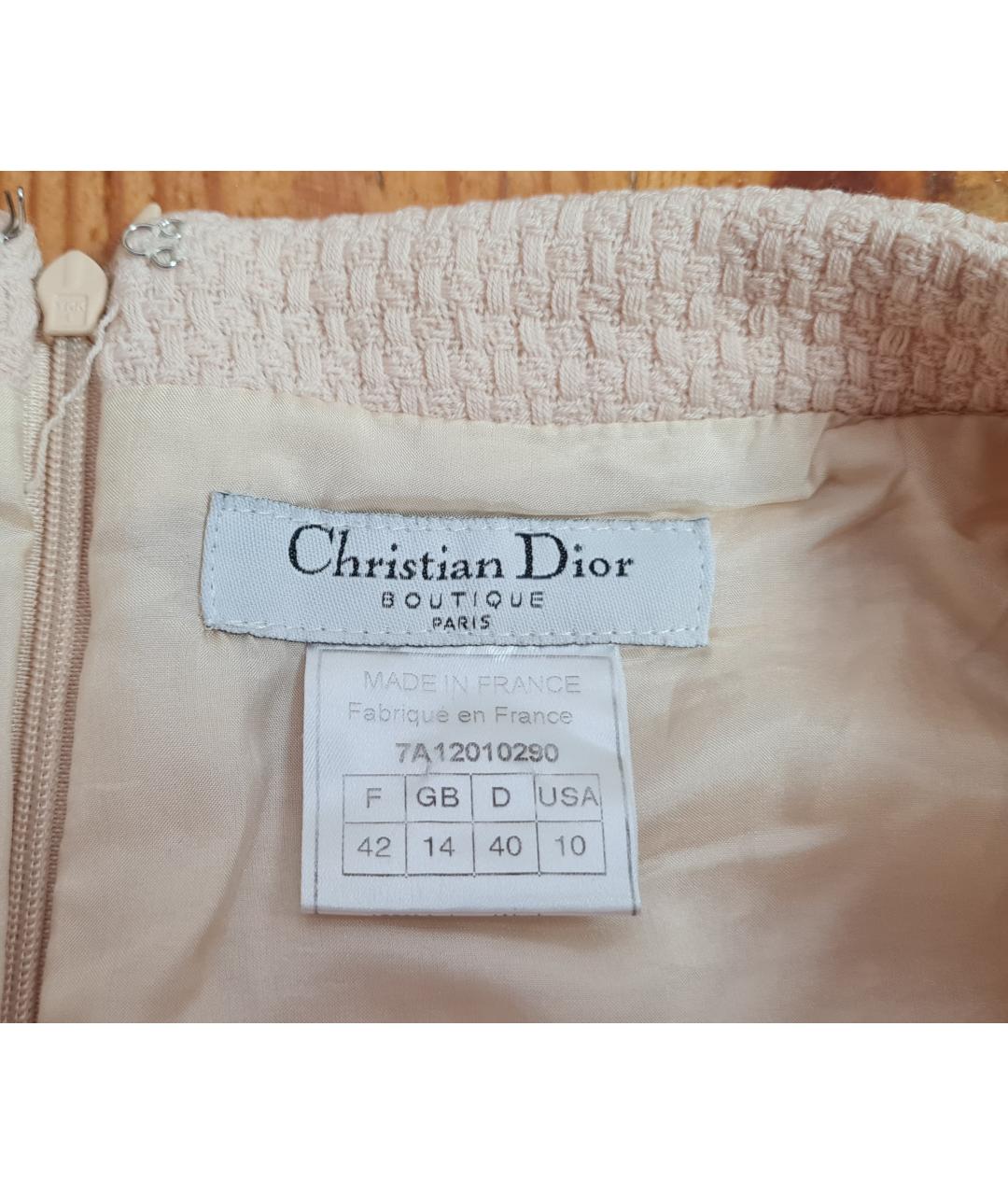 CHRISTIAN DIOR Розовая шерстяная юбка миди, фото 3