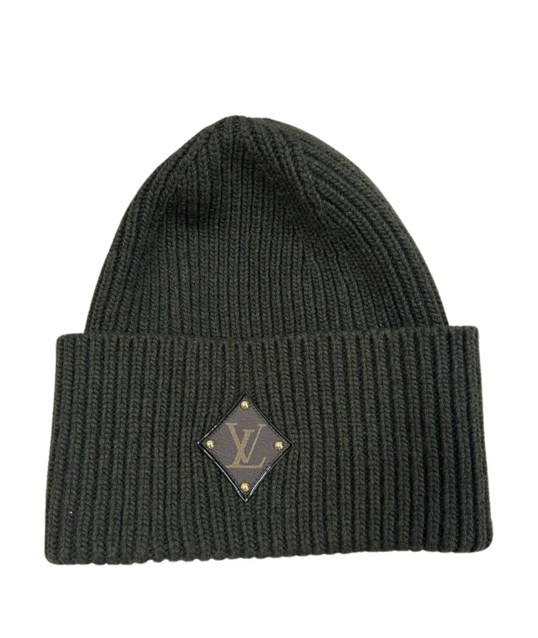 LOUIS VUITTON Хаки шерстяная шапка, фото 1