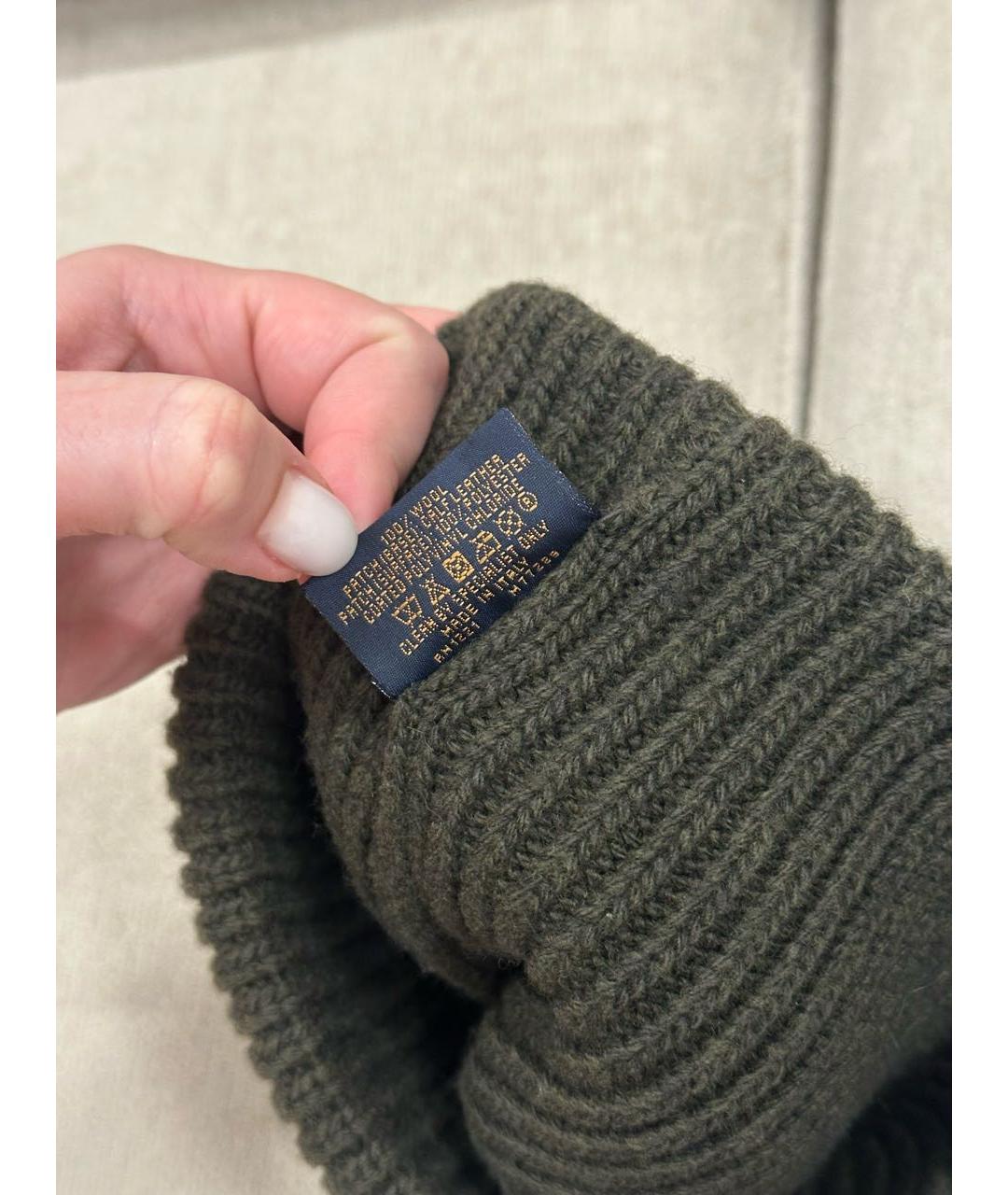 LOUIS VUITTON Хаки шерстяная шапка, фото 5