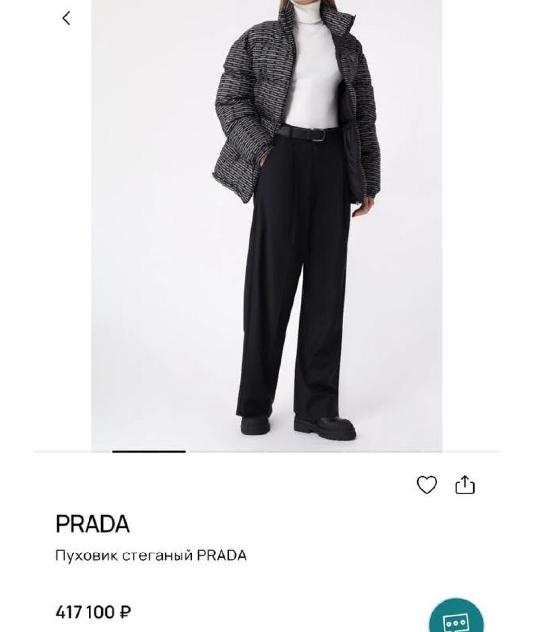 PRADA Черная нейлоновая куртка, фото 8