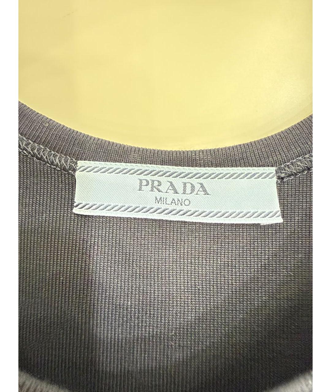 PRADA Темно-синяя хлопковая майка, фото 3