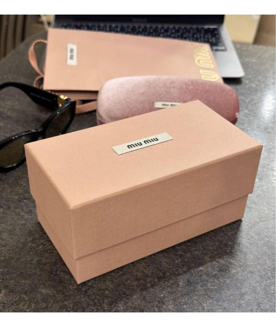 MIU MIU Черные пластиковые солнцезащитные очки, фото 4