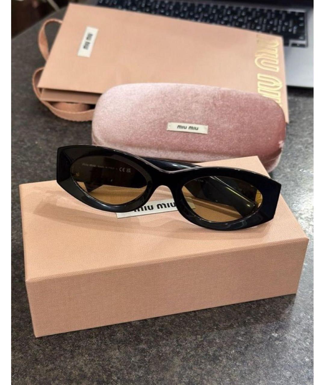 MIU MIU Черные пластиковые солнцезащитные очки, фото 5