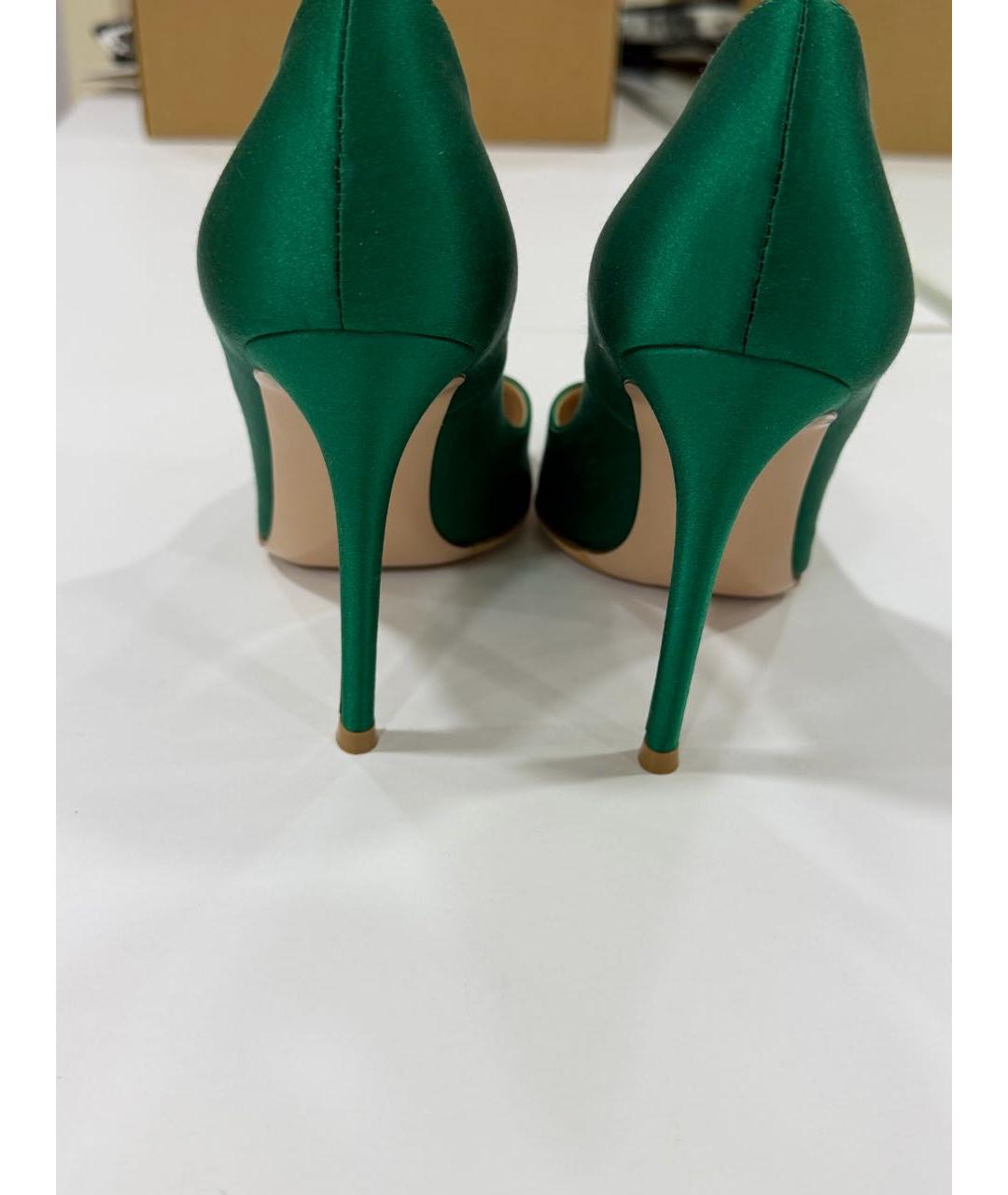 GIANVITO ROSSI Зеленые текстильные туфли, фото 4