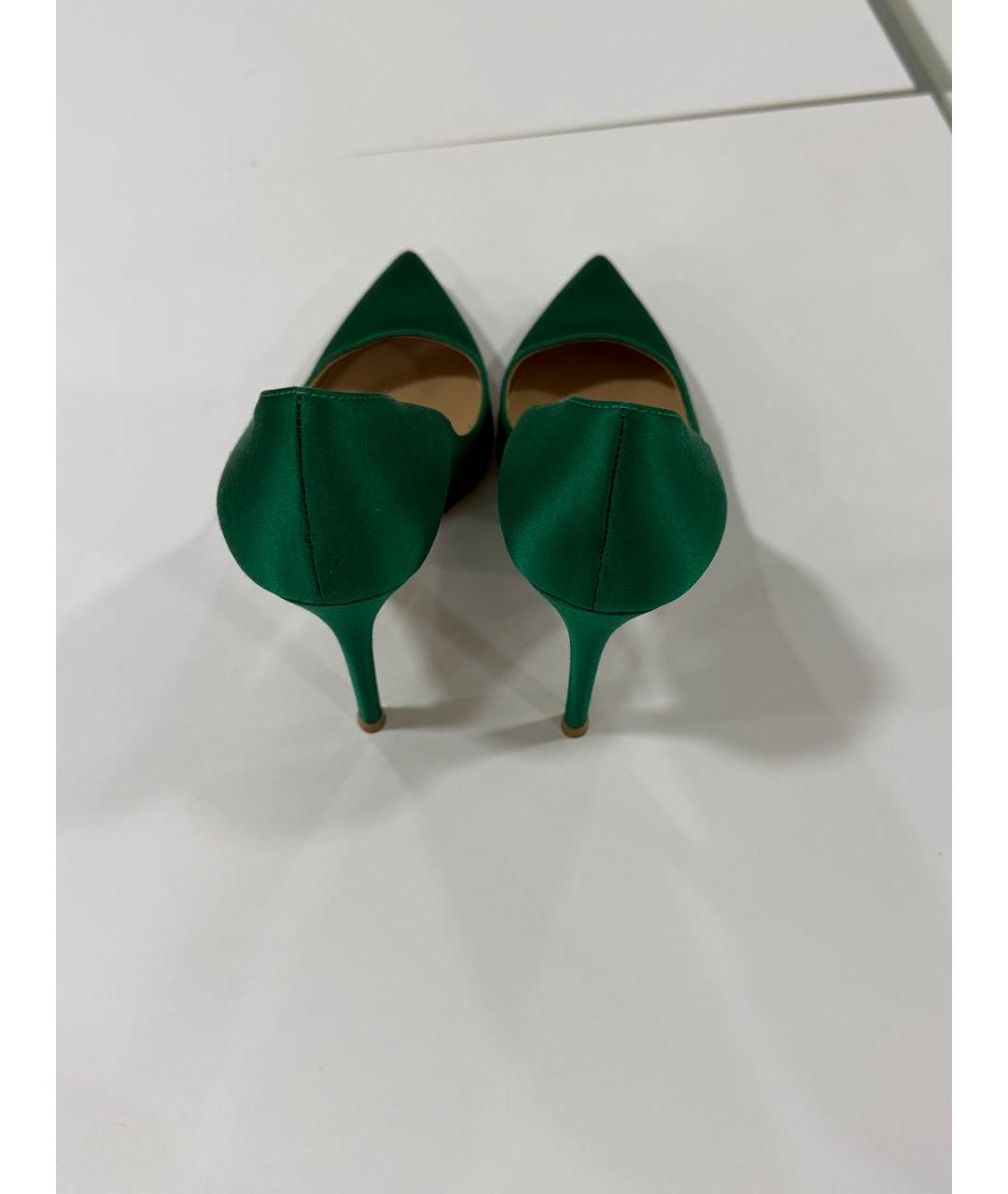 GIANVITO ROSSI Зеленые текстильные туфли, фото 3