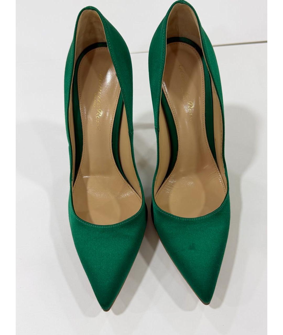 GIANVITO ROSSI Зеленые текстильные туфли, фото 2