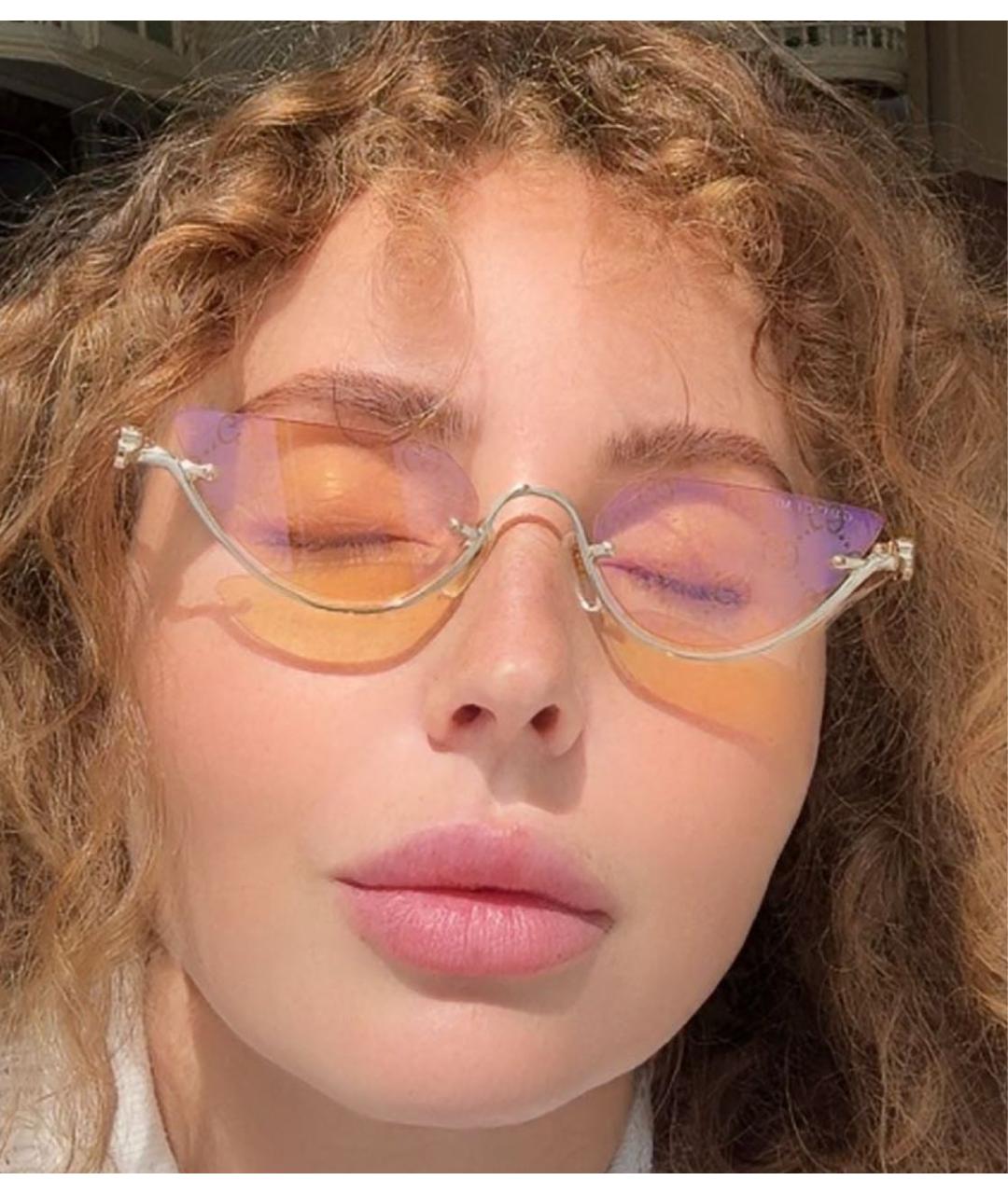 GUCCI Желтые металлические солнцезащитные очки, фото 5
