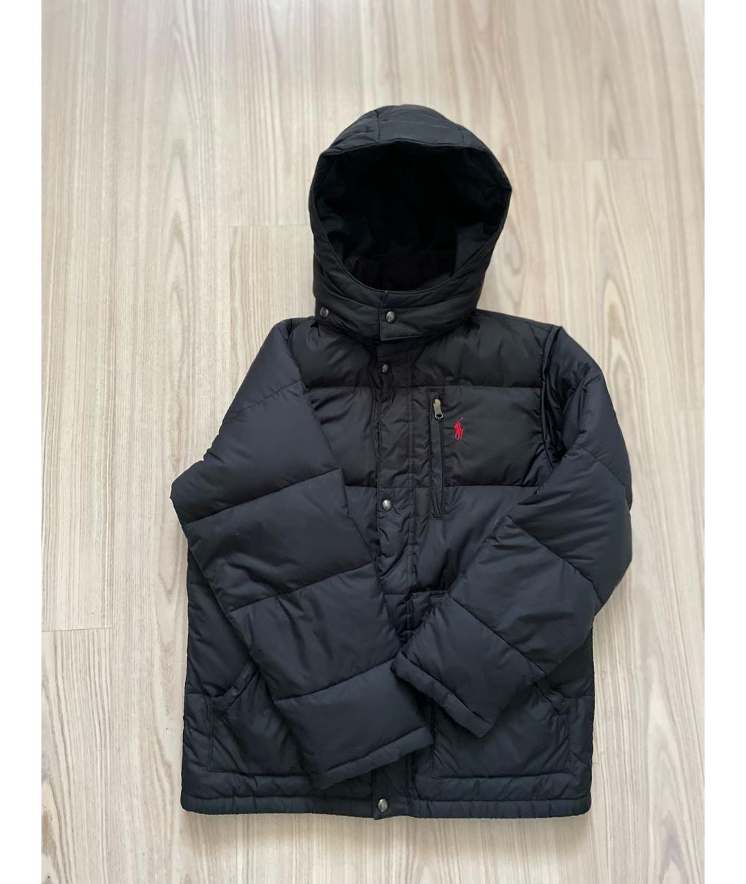 POLO RALPH LAUREN Черный полиэстеровый пуховик, фото 8