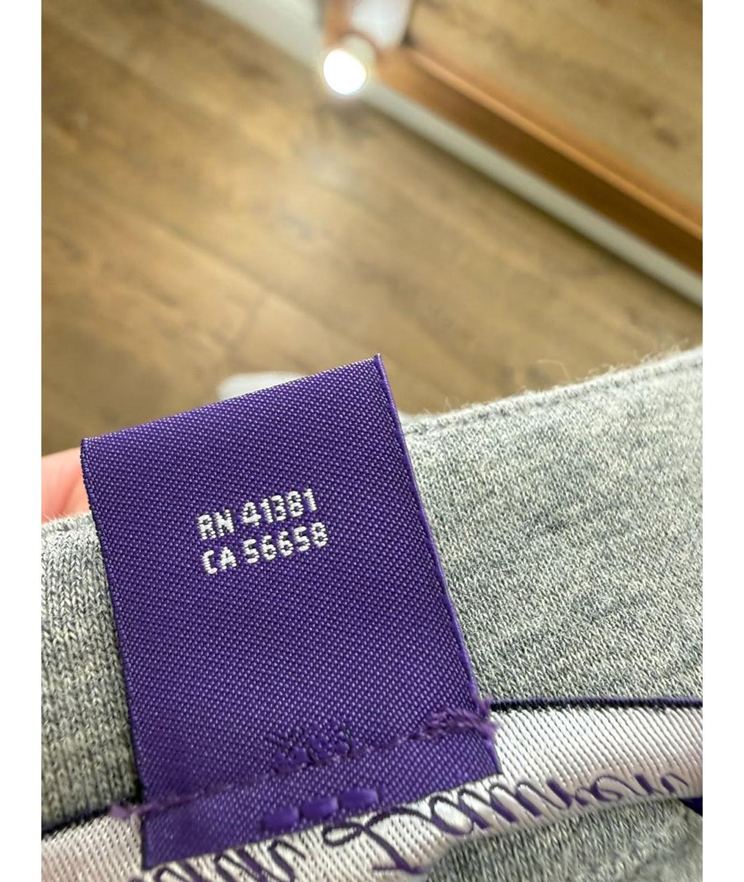 RALPH LAUREN PURPLE LABEL Серая хлопковая юбка миди, фото 6