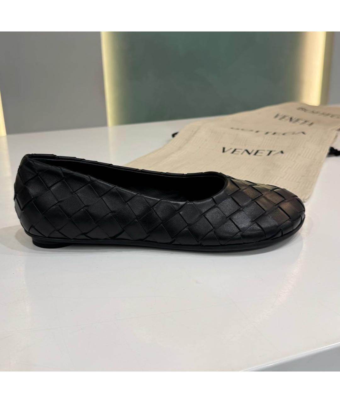 BOTTEGA VENETA Черные кожаные балетки, фото 8