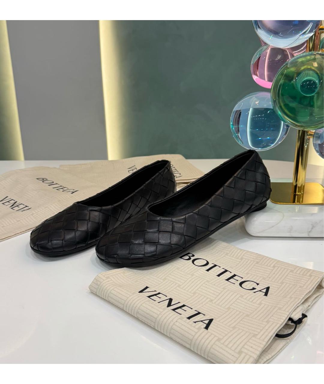 BOTTEGA VENETA Черные кожаные балетки, фото 4