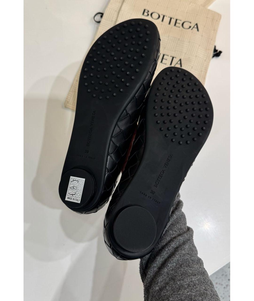 BOTTEGA VENETA Черные кожаные балетки, фото 7