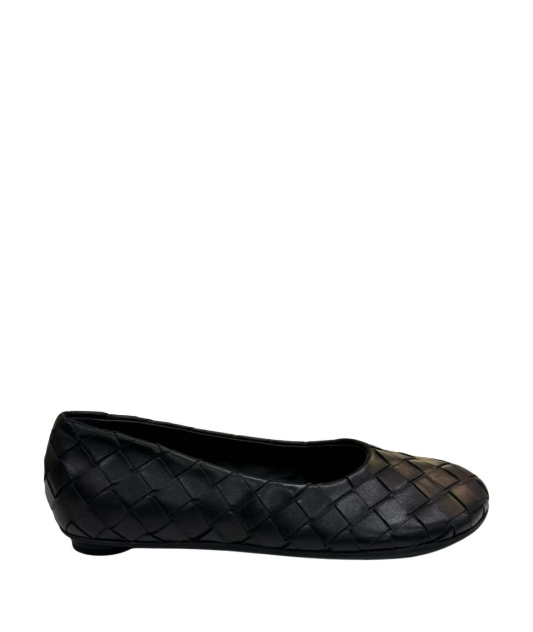 BOTTEGA VENETA Черные кожаные балетки, фото 1