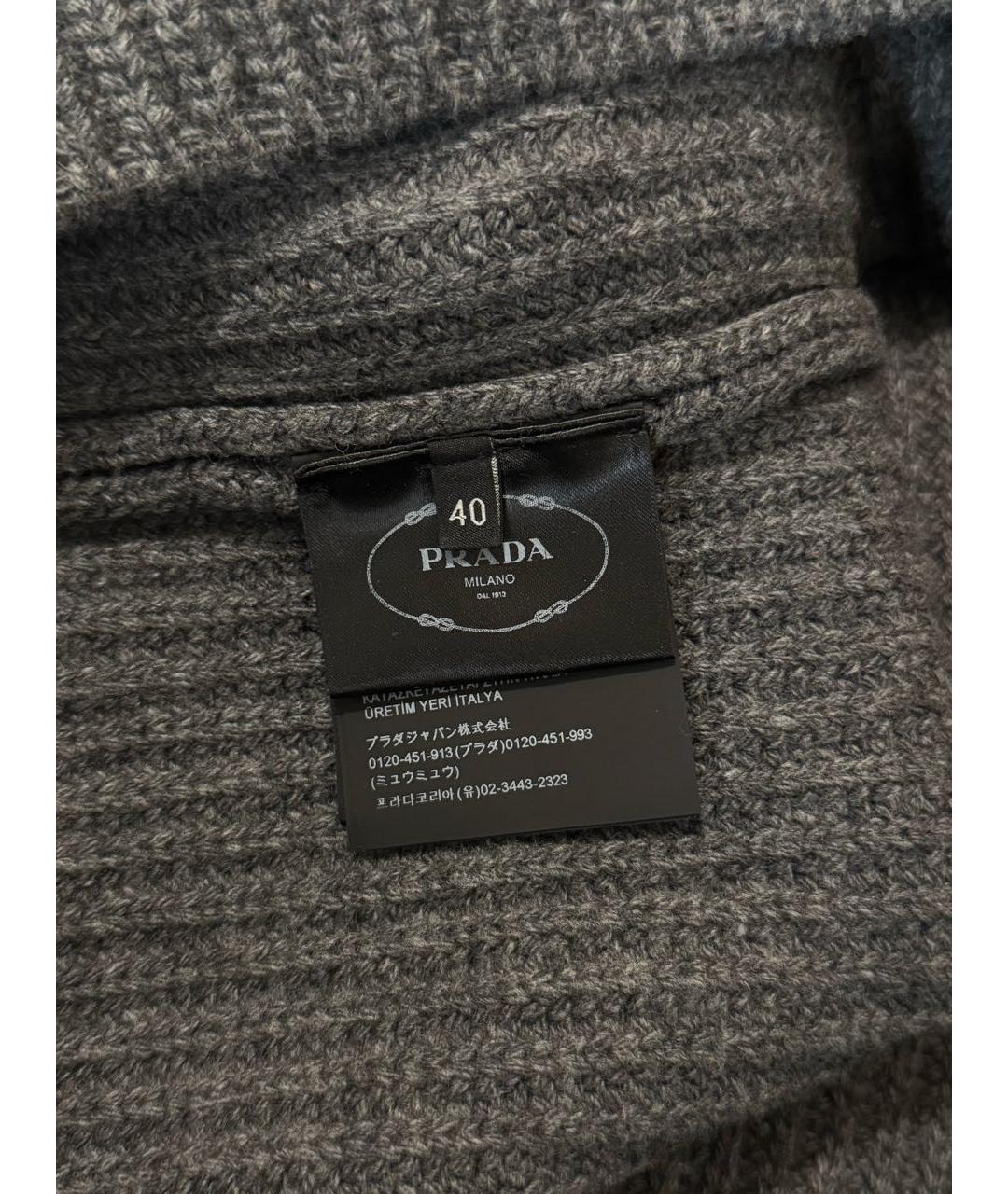 PRADA Антрацитовый шерстяной джемпер / свитер, фото 3