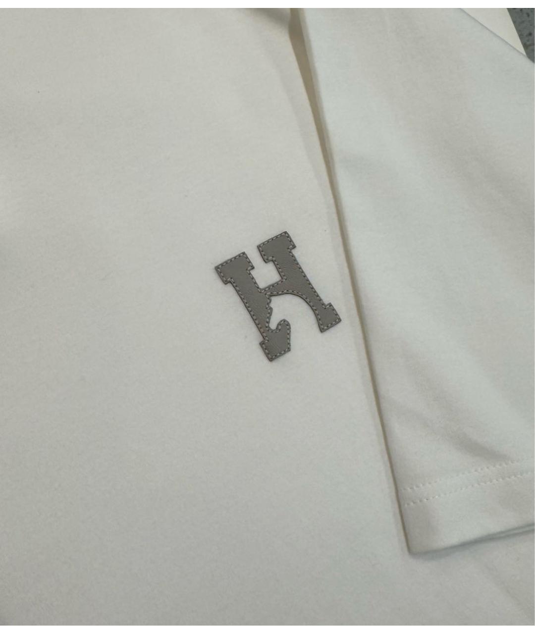 HERMES Белая хлопковая футболка, фото 5