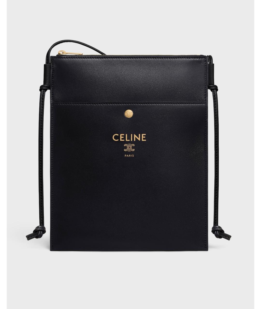 CELINE Черная кожаная сумка через плечо, фото 6