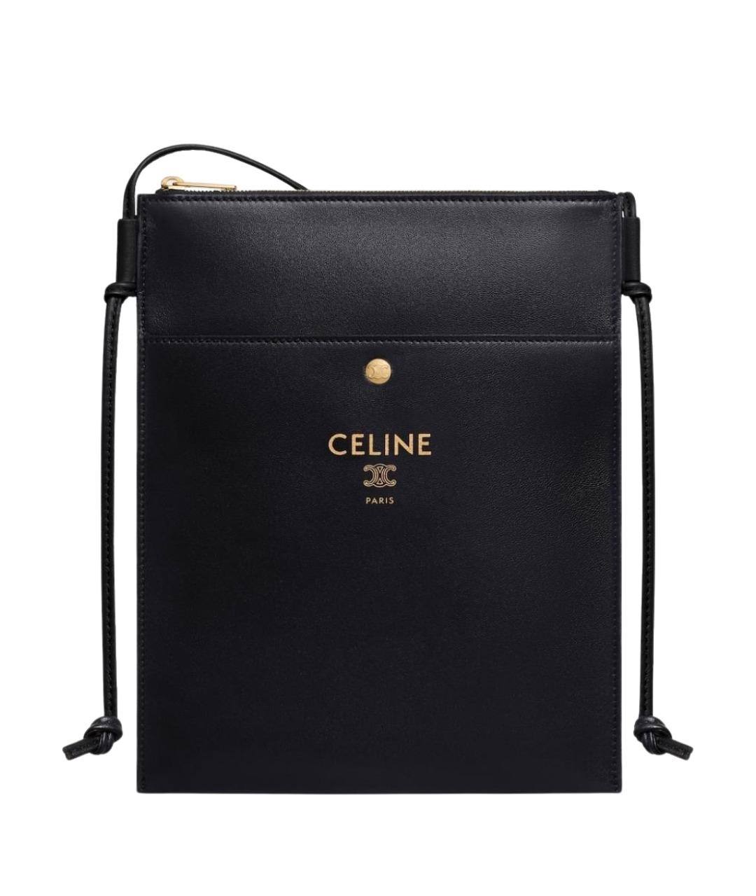 CELINE Черная кожаная сумка через плечо, фото 1