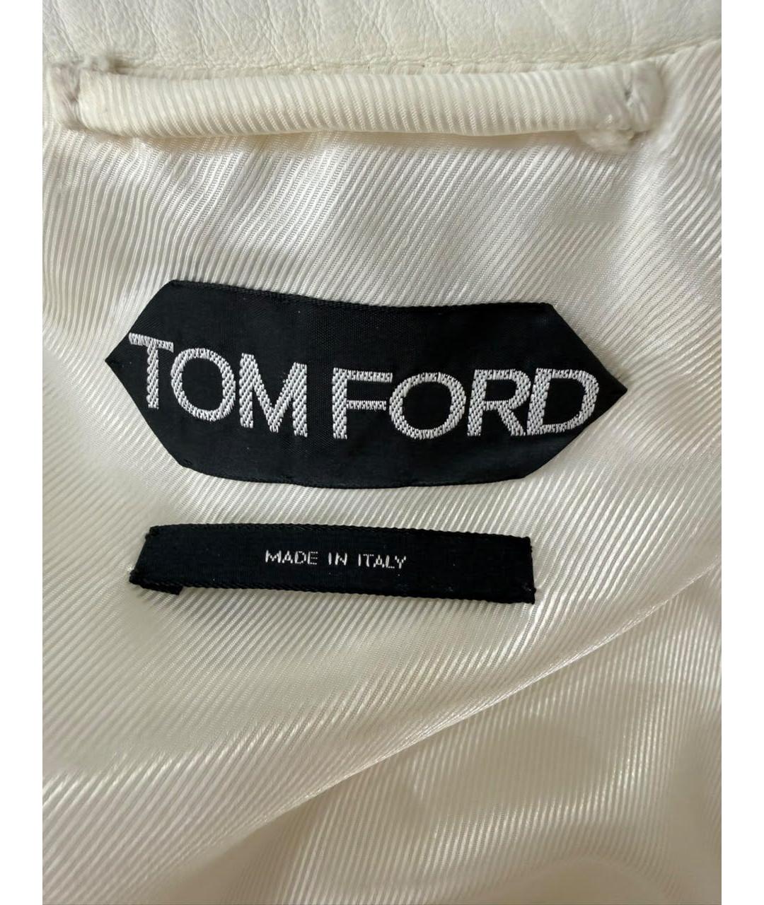 TOM FORD Белая кожаная куртка, фото 2