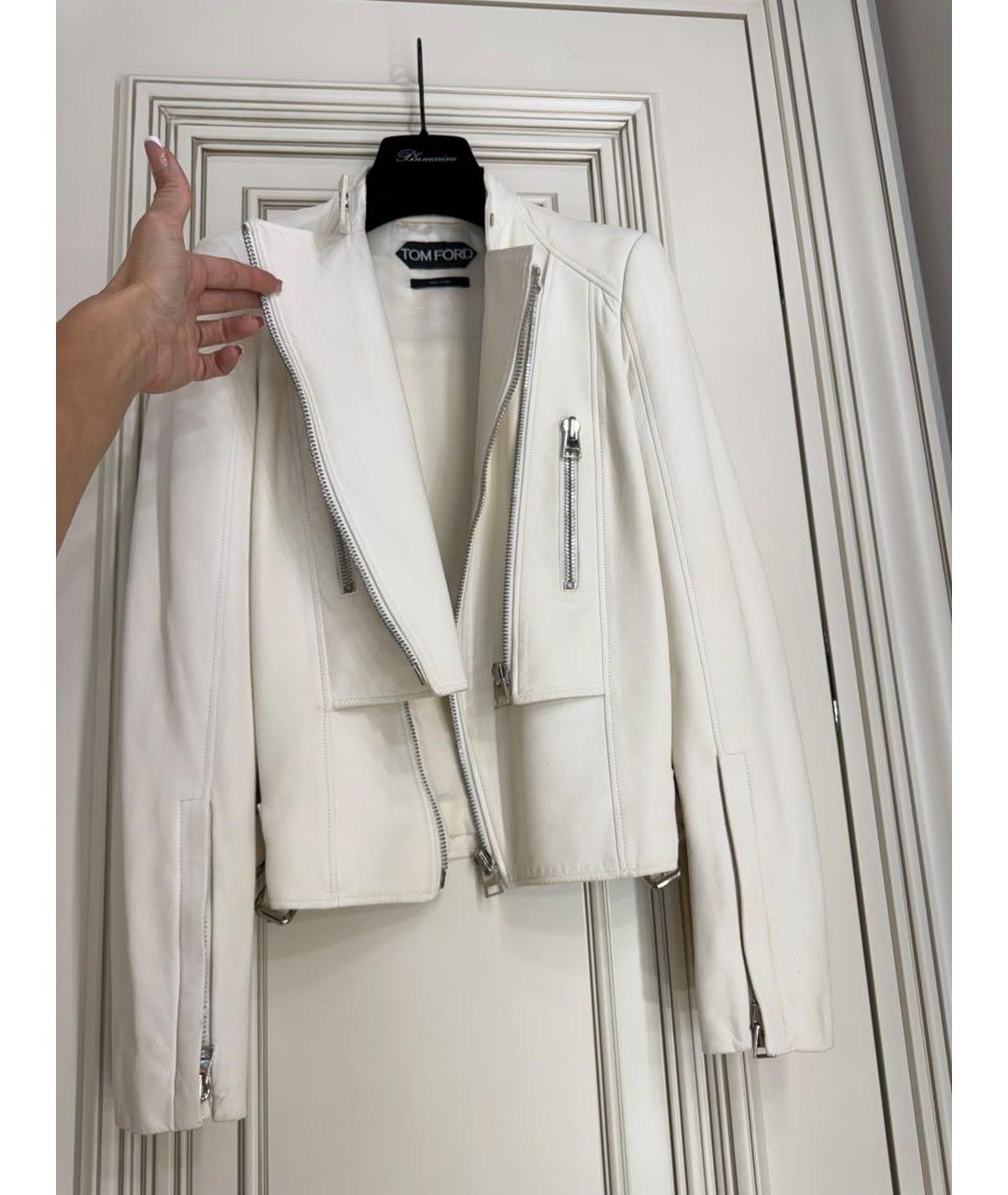 TOM FORD Белая кожаная куртка, фото 3