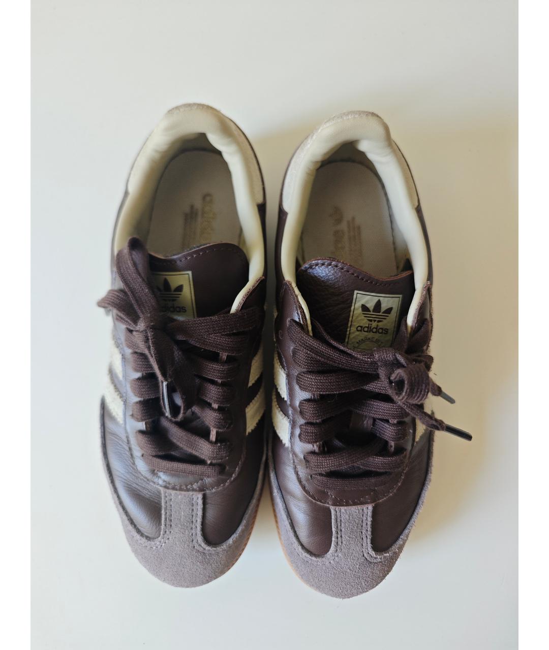 ADIDAS Коричневые кожаные кроссовки, фото 3
