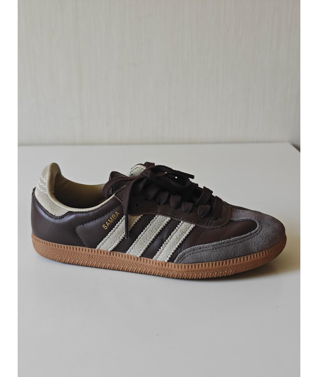 ADIDAS Коричневые кожаные кроссовки, фото 10