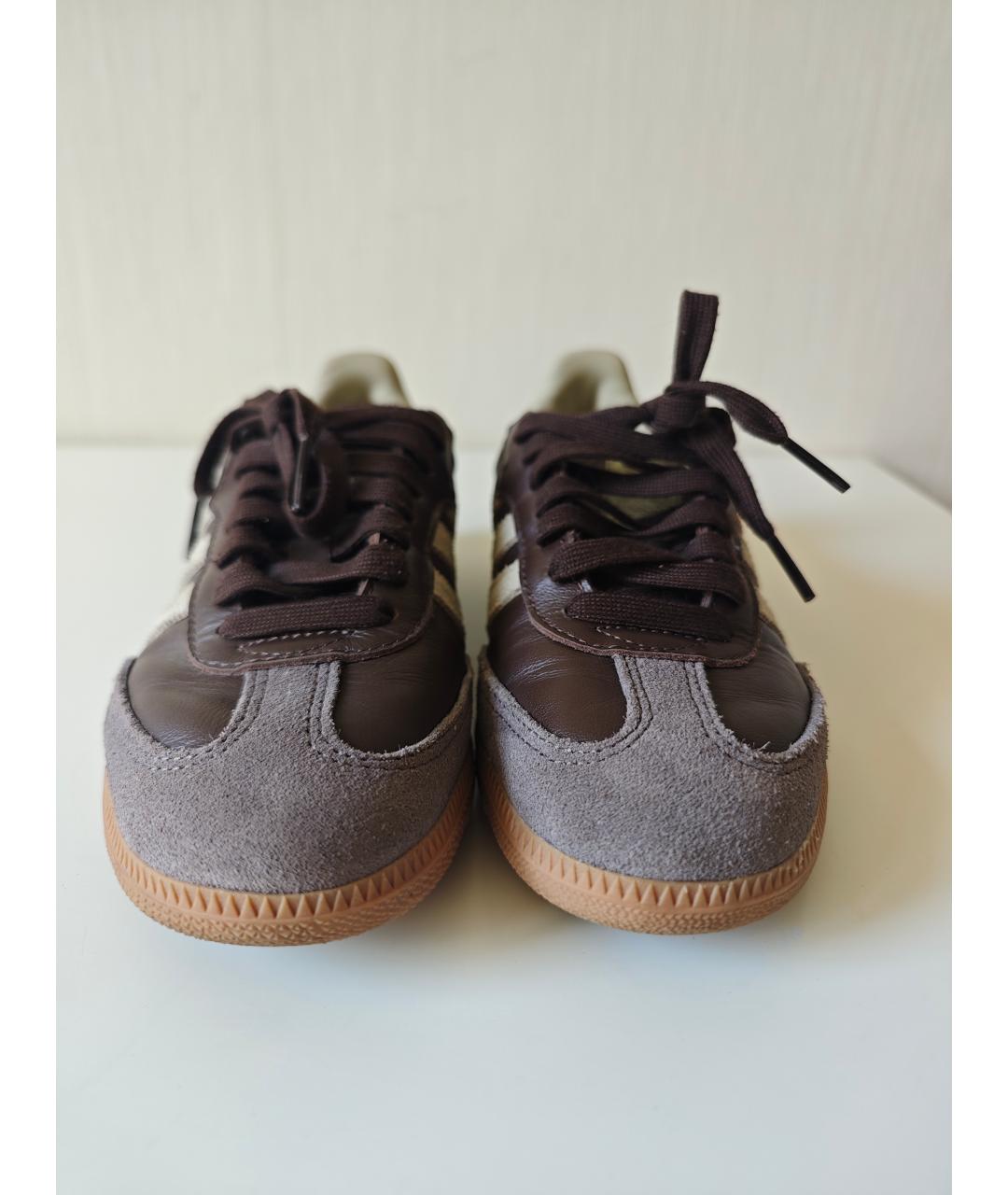 ADIDAS Коричневые кожаные кроссовки, фото 5
