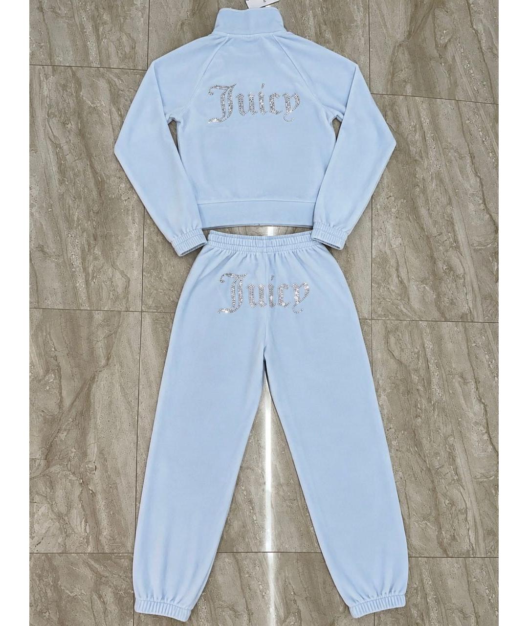 JUICY COUTURE Голубой велюровый спортивные костюмы, фото 3